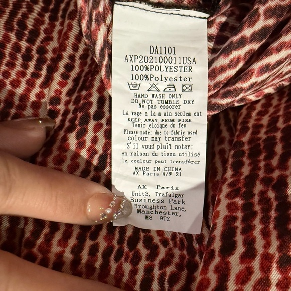 AX Paris Red Patterned Dress Women’s Size 14 NWT - Picture 7 of 8